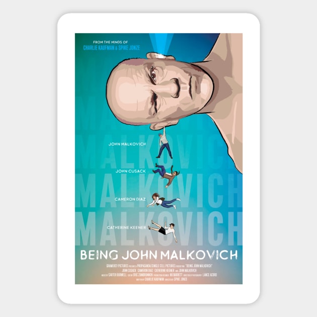 Being John Malkovich alternative movie poster Magnet by chrisayerscreative